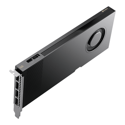 NVIDIA RTX PRO 4000 Blackwell 24GB, blower-cooled card from the top left