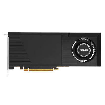 ASUS Turbo Radeon AI PRO R9700 32GB, front view with the blower fan