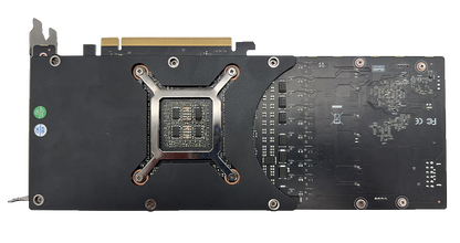 Modified GeForce RTX 4090 48GB, original rear photograph showing the PCB and mounting plate